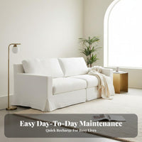 pillowy Three-Seater Sofa Wabi-Sabi Design Frameless 3-Seater Sofa Removable and launderable Cover Home Furniture for Homeowners, Families, Bedroom, Office