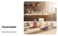 Bunny Plaster Ornament Cast Easter Bunny Cast Reusable for DIY Enthusiasts, Parents, Home Decoration, Gift Making