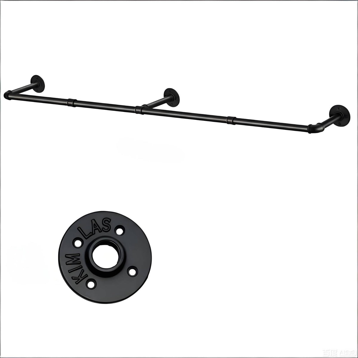 Space Saving Industrial Pipe Clothes Rack Sturdy Wall Mounted Garment Bar Vintage Design for Boutique Owners, Clothing Shop, Retail Display
