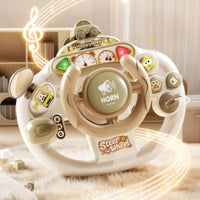 Simulated Driving Steering Wheel Toy Educational Steering Wheel Toy Simulator Sensory Screenscreenless for Toddlers, Playroom