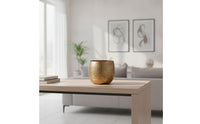 Vase with Hammered Finish Gold Aluminum Vase Textured Vessel for Homeowners, Decorators, Tabletop, Living Room, Entryway