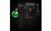 Belt Pouch with Potion Bottle Witchy Gothic Belt with Bottle Faux Leather Accessory for Costume Parties