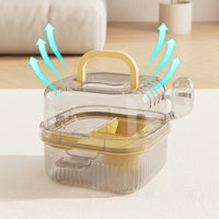 Portable Hamster Cage and Travel Hamster Cage, Rectangular Pet Carrier with Wheel and Water Bottle, Simple Style for Outdoor Use for Hamsters