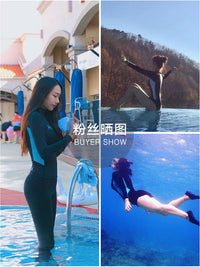 AquaPlay安泊来分体泳衣女长袖长裤潜水服湿衣防晒速干潜水水母衣