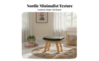 Multi-Functional Upholstered Shoe-Changing Stool durable Wood Frame Padded Low Stool multipurpose Use Footstool paddinged Seat for Homeowners, Families, Expectant Mothers, Entryway, Living Room, Bedroom, Balcony