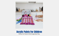 Acrylic Paint Set for Plaster Doll, Kids DIY Art Painting Handcraft, Drawing Kit with Brushes & Palette