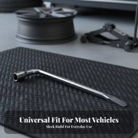 Labor-Saving Extendable Cross Wrench Set Heavy Duty 4-Way Wheel Brace Kit Chrome Vanadium Steel for Roadside Emergency, Garage