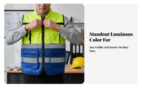 High Visibility Vest 360° Reflectivity Reflective Safety Vest Wear-Resistant Long-Lasting for Construction Workers, Cycling