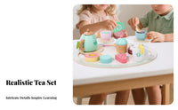 Wooden Afternoon Tea Set Parent-Child Interactive Kids Tea Party Playset