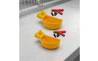 12 Pieces Bird Cup with Mounting Block Cage-Mounted Drinking Cup Easy to Install