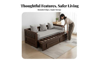 Multi-Functional Extendable Daybed with Storage Space-Saving Design Sofa Bed Easy Conversion Convertible Couch Long-Lasting Construction for Apartment Dwellers, Students, Small Homeowners, Living Room, Bedroom, Office