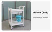 Medical Treatment Cart Non Instrument Trolley Sturdy Construction 3-Tier Rolling Trolley for Nurses, Hospital, Mouth Care Facility, Research Facility