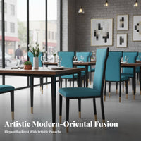 New Chinese Design Upholstered High-Back Chair Padded Cushion Dining Seat Tufted Backrest Indoor Furnishing Elegant Design for Restaurant Owners, Interior Designers, Banquet Hall, Reception Area, Living Room, Bedroom