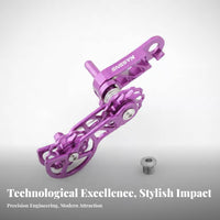 Folding Bike Chain Tensioner CNC Machined Double Pulley Chain Guide Aluminum Alloy Construction Drivetrain Part for Cyclists Jump Riders, Biking