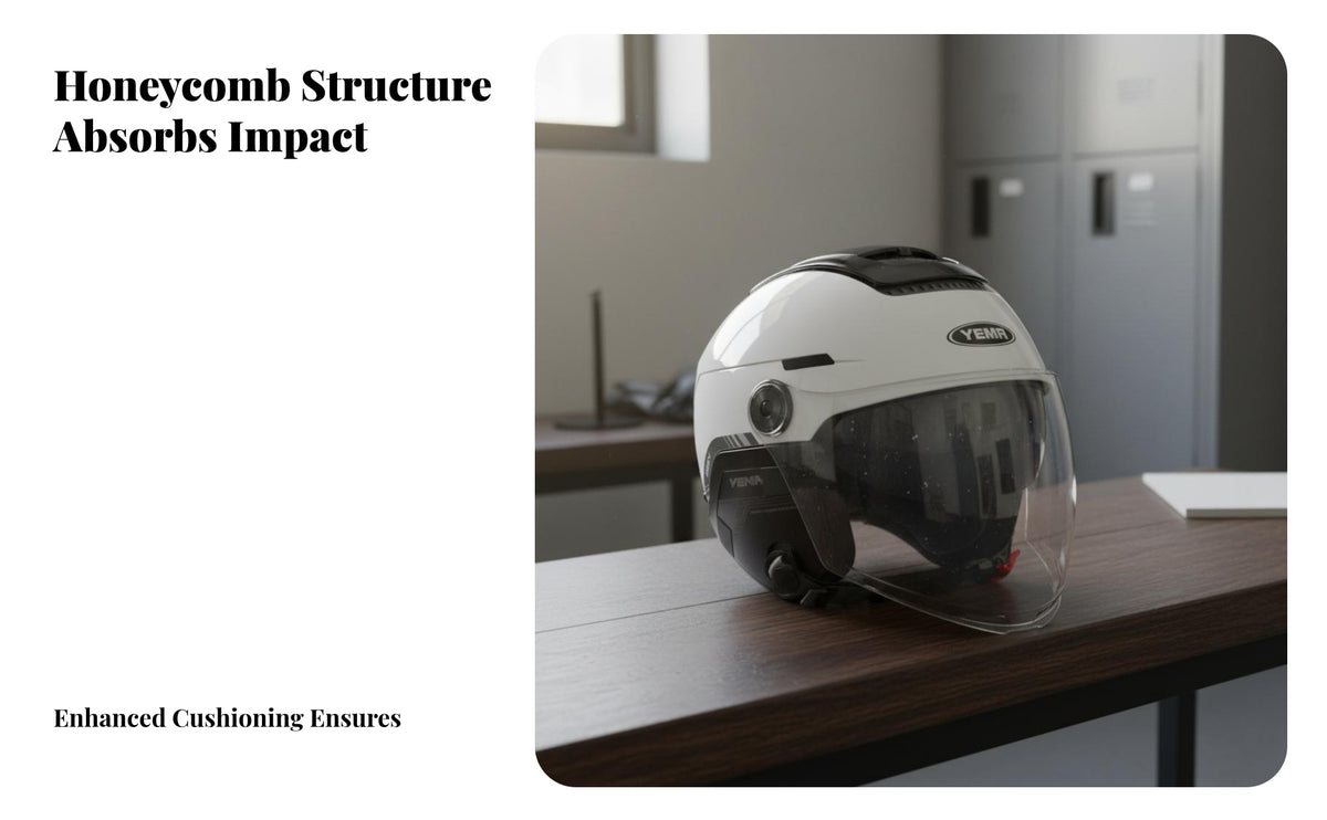 Motorcycle Half Helmet 3C Certified Motorcycle Half Helmet Double Visor Shell Visor Ed Headwear for Men, Four-Season, Daily Commute, Leisure Rides