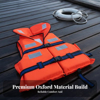 Adult Flotation Jacket Oxford Cloth Flotation Device Jacket Adjustable Straps near-Shore Buoyant Vest for Boaters, Swimmers, Flood Relief, Swimming