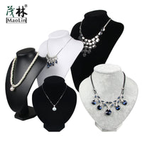 Velvet/PU Leather Mannequin Necklace Display Stand Jewelry Bust Holder for Showcases and Stores
