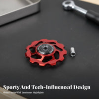 Rear Derailleur Pulley CNC Machined 11T Guide Wheel Bike Derailleur Guide Wheel Anodized Finish Sealed Bearing Guide Pulley