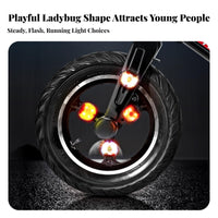 Increases Night Visibility Ladybug Bike Light Easy Installation Two-Wheeler Spoke Light Long-Lasting for Children, Outdoor Activities