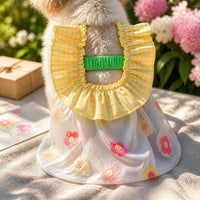 Summer Backless Embroidered Pet Dress for Dogs and Cats