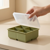 Ice Cube Tray with Lid, Small Square Ice Mold for Home Kitchen, Food-Grade Silicone Ice Maker
