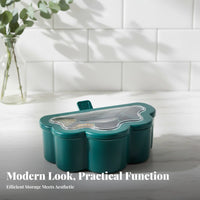 Multi-Compartment Seasoning Box Food-Grade Material Multi-Grid Spice Holder Space-Saving Condiment Storage Box for Home Cooks, Families
