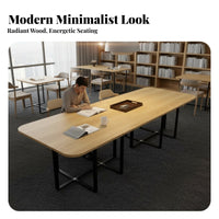 Modern Design Conference Table and Chair Bundle Versatile Nesting Conference Table Set Long-Lasting Construction Office Furniture Space-Saving Design for Business Professionals, Team Leaders, Meeting Room, Training Center, Lounge Area, Boardroom