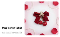 Cherry Hair Accessory Three-Dimensional Fruit Accent Cherry Ribbon Hair Accessory Sweet Design Secure Hold for Women