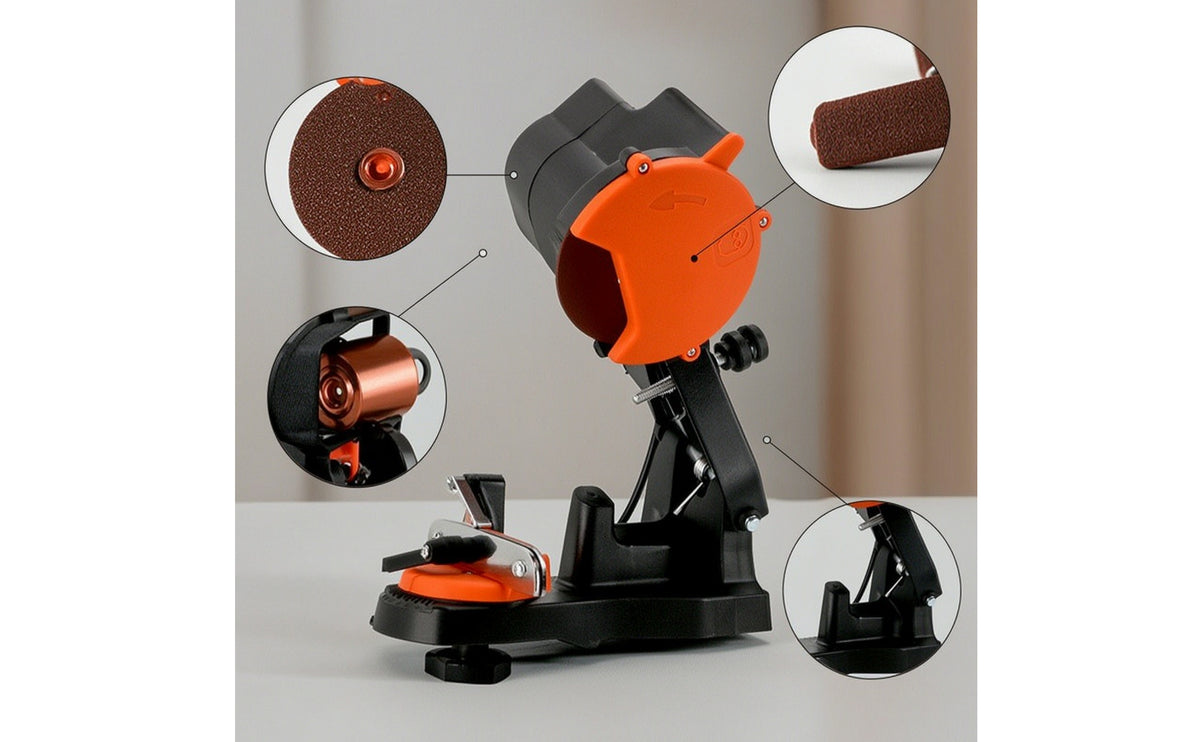 Bench-Top Chain Grinder Adjustable Electric Chain Grinder Chainsaw Grinder with Grinding Wheels Heavy-Duty for Lumberjacks
