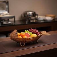 Lightweight Marine Basket Easy to Clean Fruit Tray Air-Circulating Weave for Dessert Display