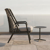 3 Pieces Rattan Table and Chairs Set Nordic Aesthetic Small Tea Table Set Wicker Patio Chairs Woven Design Handwoven for Garden