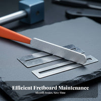 Stainless Steel Guitar Fret File Anti-Rust Guitar Fret Dressing Tool Fretboard Safe for Luthiers, Hobbyists, Fretwork, Repair Shop, Workshop