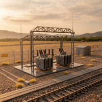 HO Scale Railway Substation Kit Molded Substation Kit Easy to Use Model with Transformer Illustrated Instructions for Dioramas