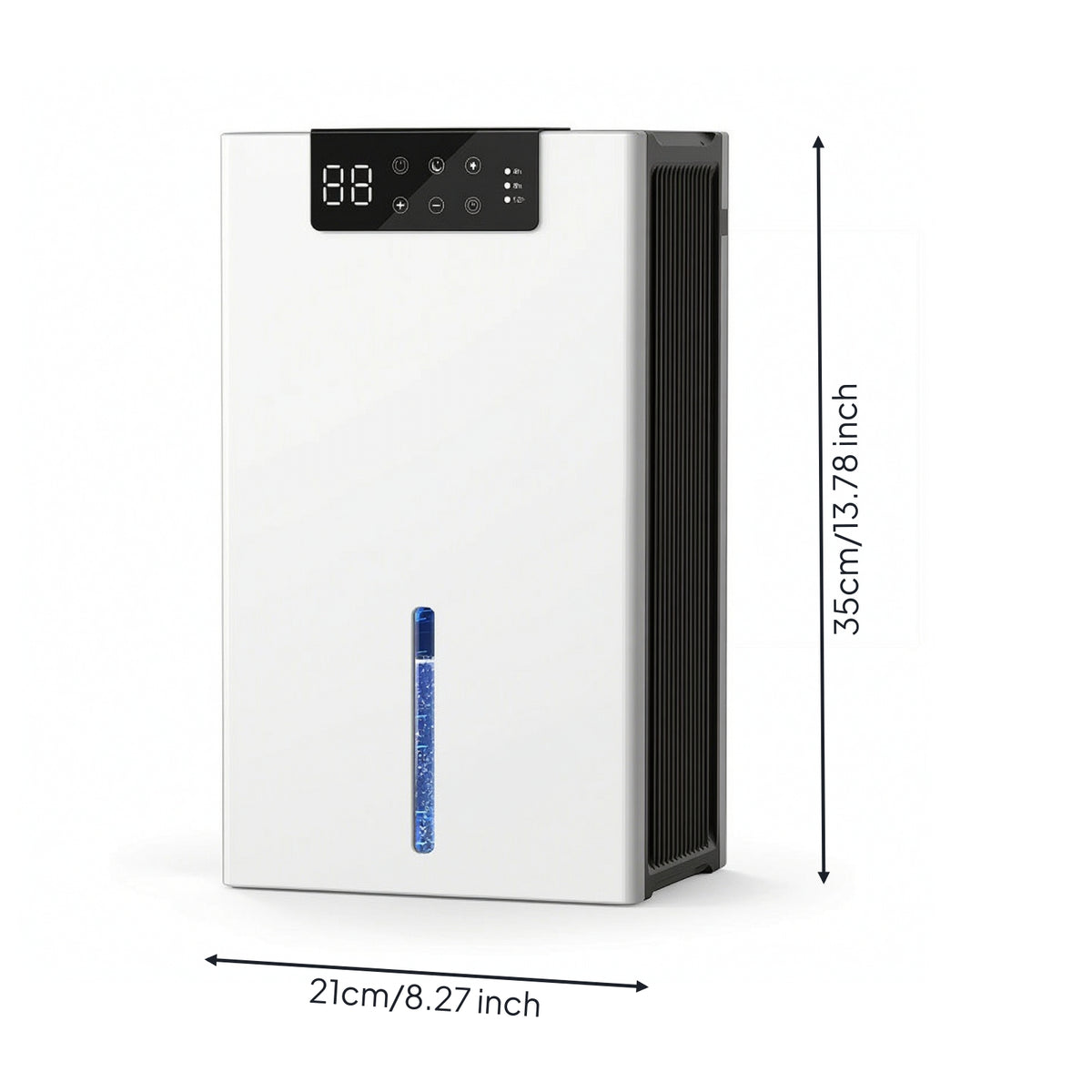 Touch Panel Dehumidifier with Digital Display Portable Dehumidifier with Transparent Water Tank Small Appliance Space-Saving for Basement