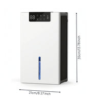 Touch Panel Dehumidifier with Digital Display Portable Dehumidifier with Transparent Water Tank Small Appliance Space-Saving for Basement
