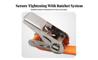 Rustproof Ratchet Tie-down Strap Rust-Resistant Stainless Steel Tensioner Strap Heavy Duty for Haulers, Movers, Moving, Trailers, Roof Racks