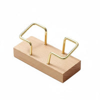 Card Holder with Wooden Base Desktop Business Card Holder Compact for Professionals