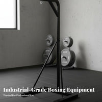 Sturdy Construction Freestanding Striking Bag Stand 2 in 1 Boxing Training Station Freestanding Boxing Training Center for Fitness Enthusiasts, Professional Athletes, Home Gym, Workout, Garage, Basement