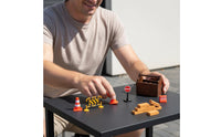 21 Pieces Wooden-Look Dollhouse Road Construction Set Warning Sign 1:12 Scale Traffic Scene for Model Display