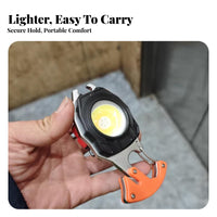 Multifunctional COB Work Light Multi-Functional Re-Energizable Mini Work Light Multitool Keychain Flashlight for Mechanics, Emergencies, Camping