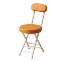 Space-Saving Padded Round Folding Stool Folds Flat Cross-Frame Folding Stool No Assembly Required Collapsible Seat Minimalist Design for Students, Apartment Dwellers, Homeowners, Dorm Room, Small Areas, Balcony, Indoor Use