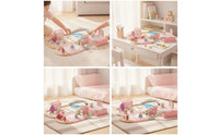 Long-Lasting Castle Train Set with Storage Box Portable Train Set with Storage Box Mixed-Material Magical for Toddlers
