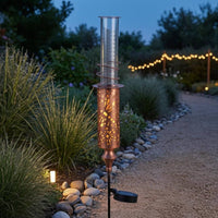 Clear Tube Solar Rain Gauge Printed Markings Metal Rain Gauge Stake for Lawn Decoration