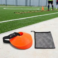 Portable Carrying Strap with Marker Discs Compact Marker Disc Carrying Strap Lightweight Bag with Drawstring Mesh for Coaches, Soccer Players, Schools, Speed Exercises, Field Practice