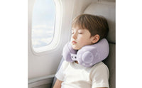 Inflatable Travel Neck Pillow Cooling U-Shaped Travel Pillow Compact Foldable for Children, Airplane, Car Rides