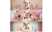 Sheep Head Hat with Glasses Soft Cartoon Sheep Hat Headwear Fancy Dress Headpiece Oversized for Cosplayers, Costume Parties