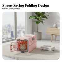 Breathable Foldable Pet Crate Excellent Ventilation Portable Airline Pet Carrier Top Handle for Puppy Owners, Road Trips, Vet Visits, Home