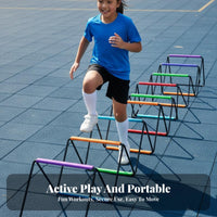 Multifunctional Speed and Agility Training Kit Portable Kids Footwork Ladder Indoor & Outdoor Use Foldable Training Hurdles Long-Lasting for Children, Backyard