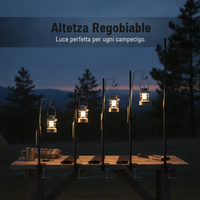 Portable Aluminum Alloy Camping Lantern Stand with Clamp and Storage Bag