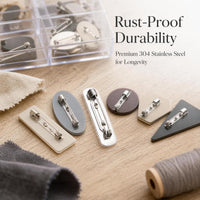 DIY Brooch Pin with Tray, 304 Stainless Steel, Non-rusting, for Jewelry Making
